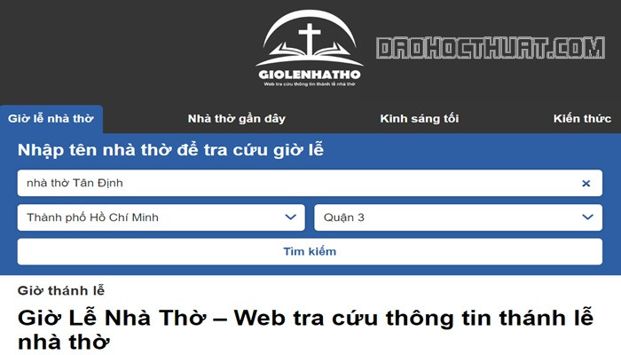 Xem giờ thánh lễ nhà thờ Tân Định