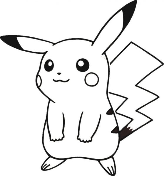 Tranh tô màu Pokemon Pikachu dễ thương