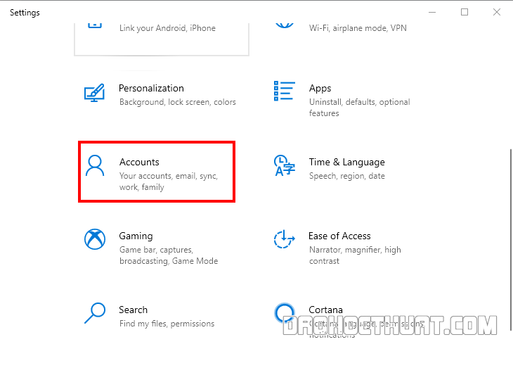Cách đặt mật khẩu cho máy tính Windows 10 bằng PC Settings