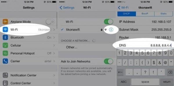 Fix DNS trên iPhone