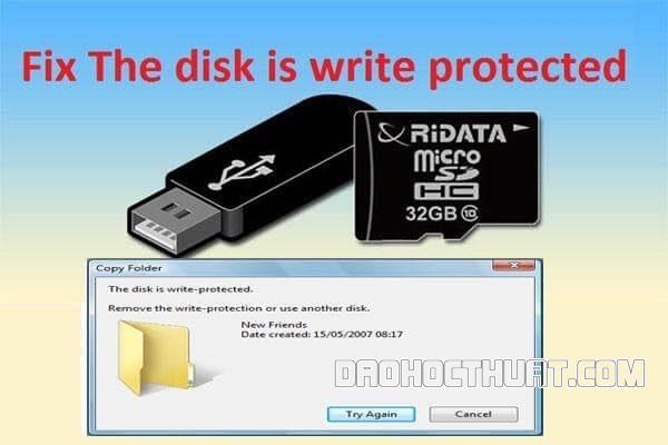 Cách sửa lỗi usb không format được the disk is write protected