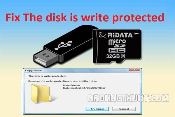 Cách sửa lỗi không format được usb “the disk is write protected”