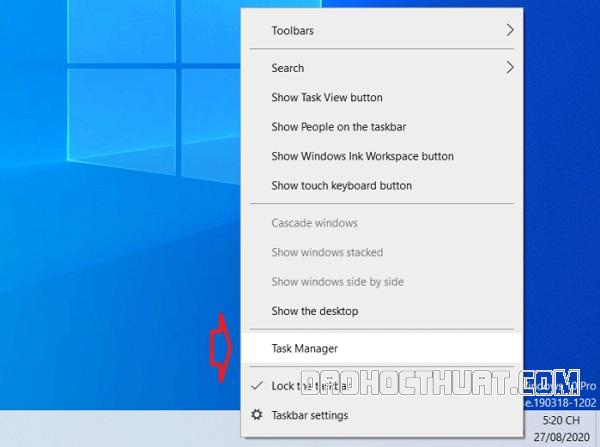 Hướng dẫn cách khắc phục thanh taskbar Windows 10 không hoạt động