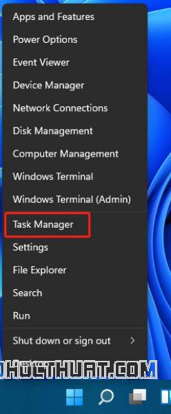 Cách mở task Manager trên Windows 11