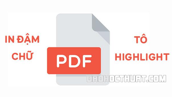 Cách in đậm chữ trong file PDF