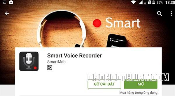 ghi âm cuộc gọi bằng Smart Voice Recorder