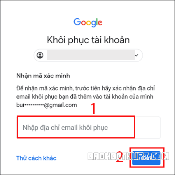 Hướng dẫn cách lấy lại mật khẩu Gmail cực đơn giản Bước 3