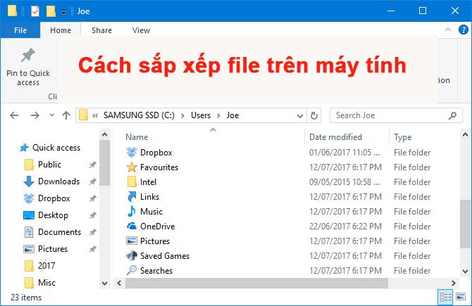 Cách sắp xếp file trong máy tính theo thứ tự