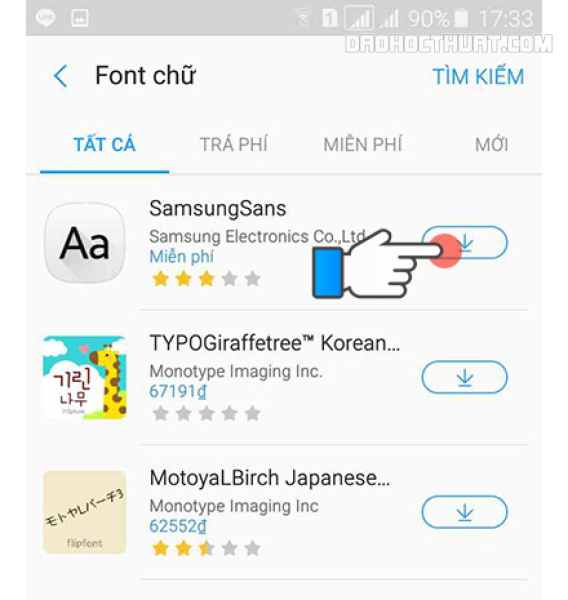 Các bước thay đổi font chữ trên điện thoại Samsung