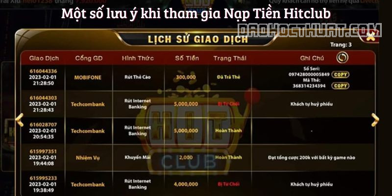 Hướng dẫn nạp tiền Hitclub đa dạng qua nhiều hình thức